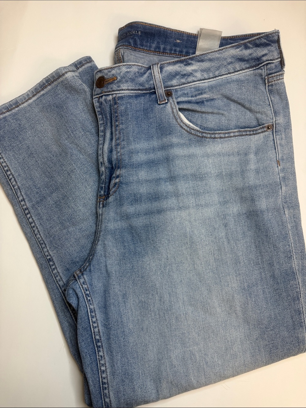Chico's Boyfriend Ankle Jeans in Light Blue Denim